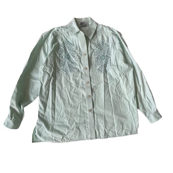 Vintage 1990s Regina Porter Button Down Southwest Embroidered Boho Mint 1X GUC - Picture 16 of 16